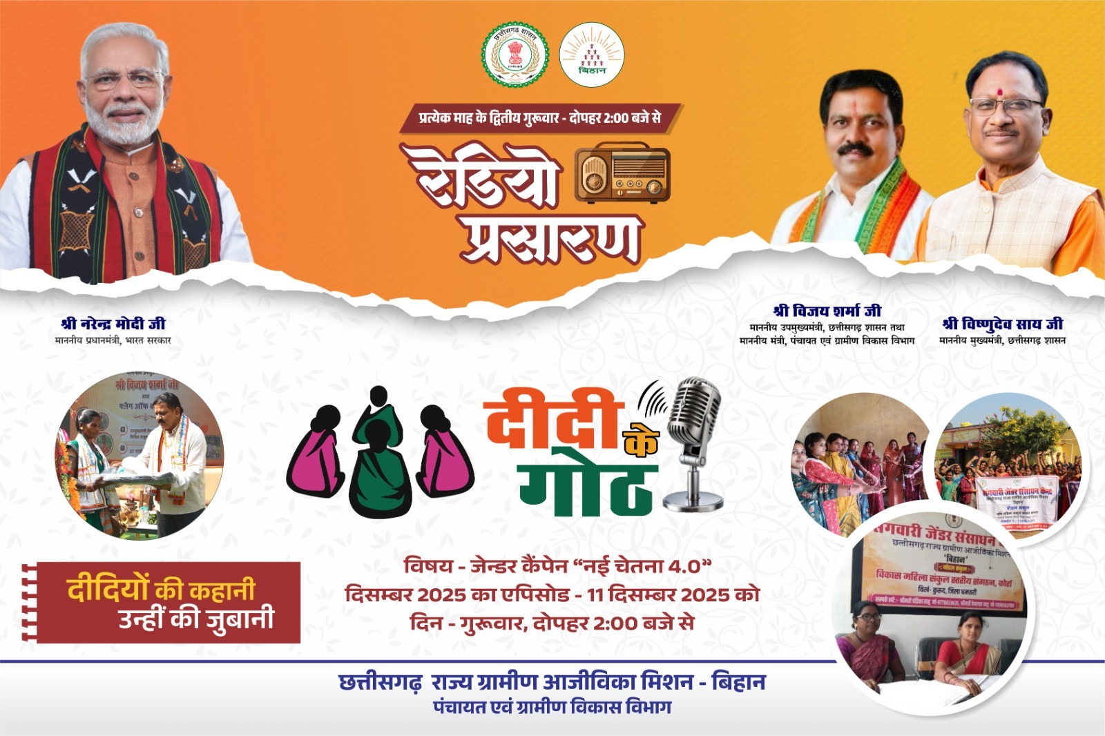 दीदी के गोठ&rsquo; रेडियो कार्यक्रम में नई चेतना 4.0 पर हुआ विशेष प्रसारण,रायगढ़ जिले की मेनका सिदार दीदी की पूरे प्रदेश में गूंज
