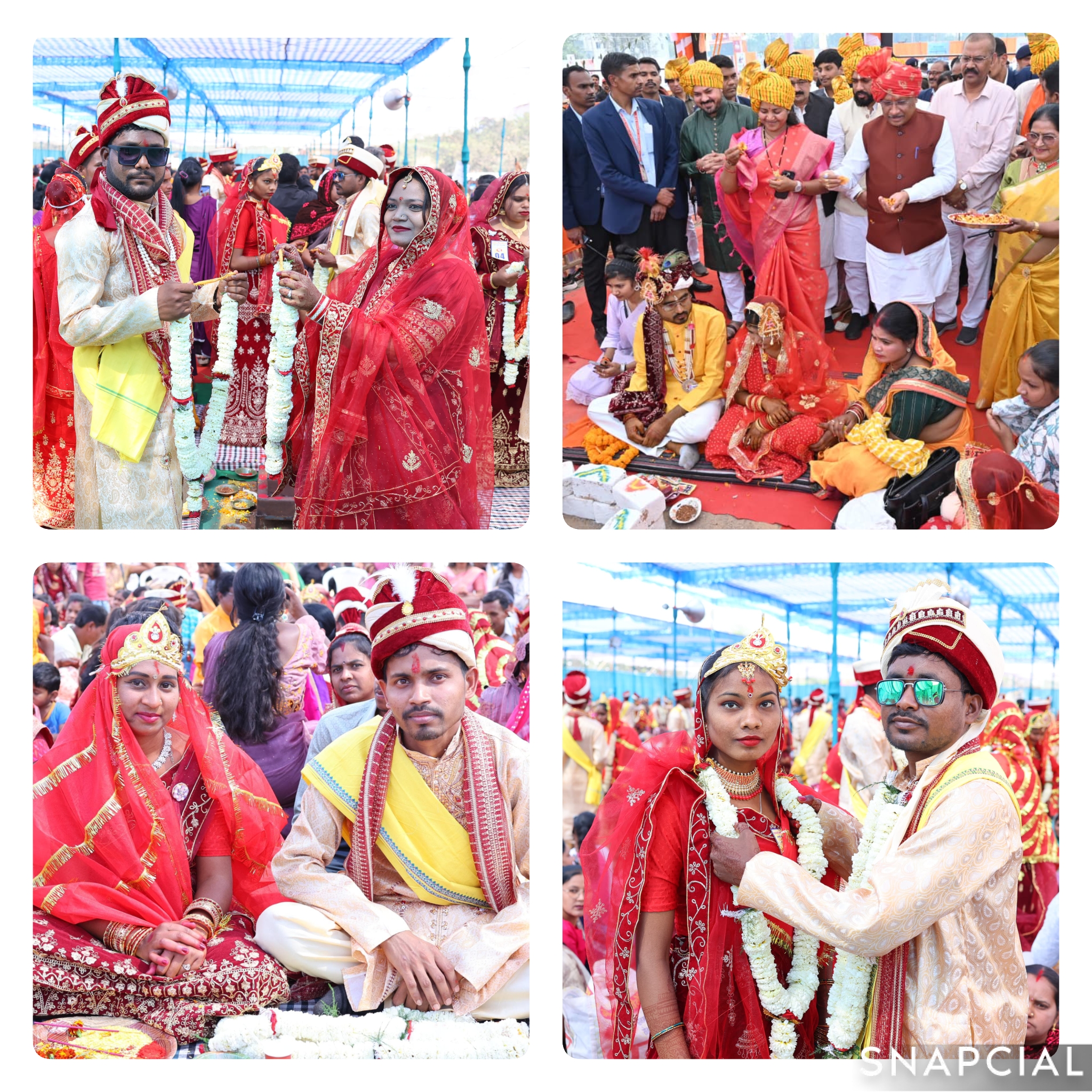 ऐतिहासिक दिनः मुख्यमंत्री कन्या विवाह योजना के तहत एक साथ प्रदेश भर में 6414 जोड़े बंधे परिणय सूत्र में - रायगढ़ में 190 जोड़ों का हुआ भव्य सामूहिक विवाह, मुख्यमंत्री ने दिया आशीर्वाद
