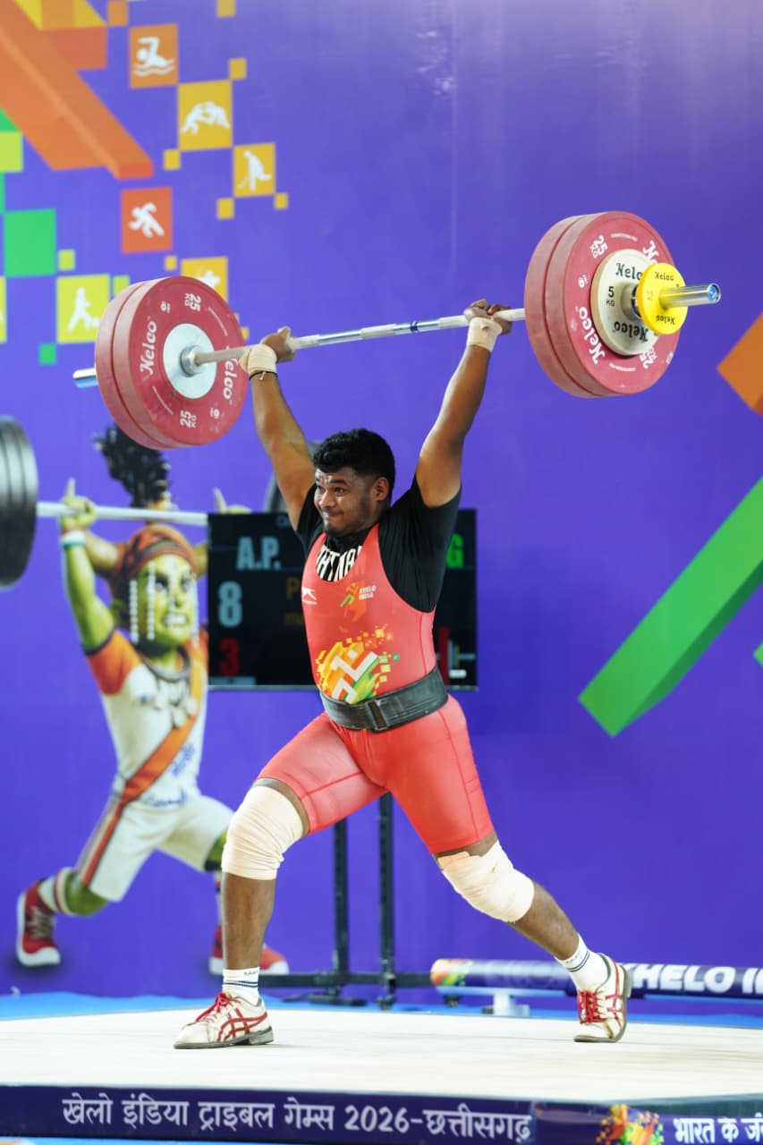 खेलो इंडिया ट्राइबल गेम्स 2026 में दमदार प्रदर्शन &mdash; 94 किलोग्राम भारोत्तोलन में अरुणाचल के लालू ताकू ने 250 किलो उठाकर जीता गोल्ड, रोमांचक मुकाबले में आंध्र और हिमाचल के खिलाड़ियों ने भी दिखाई ताकत