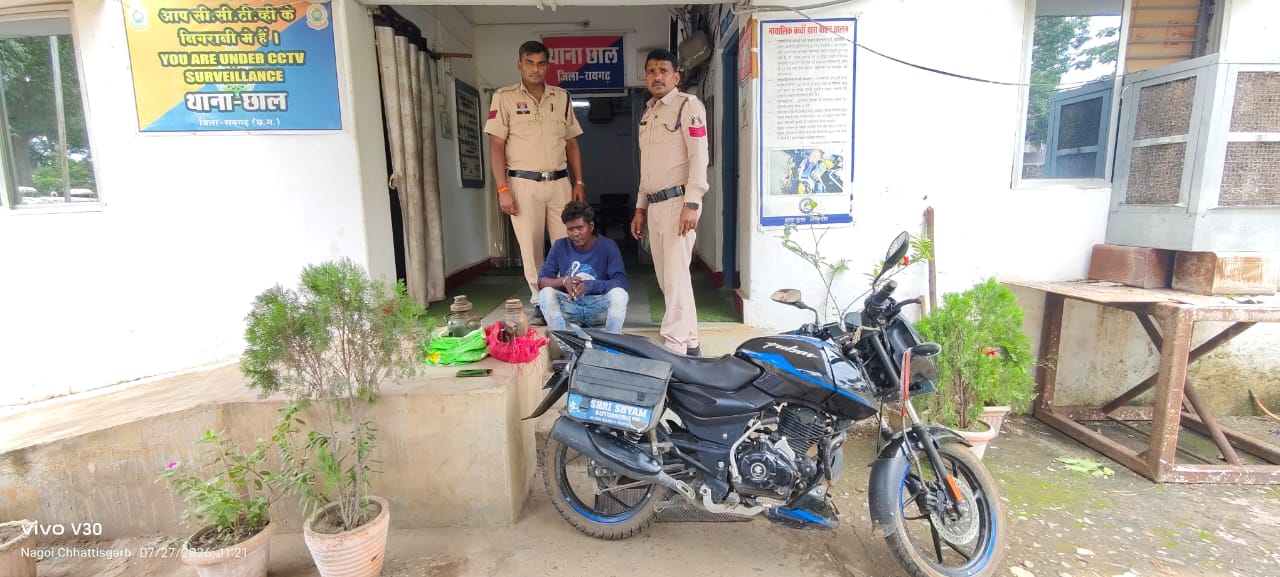 चोरी के 24 घंटे के भीतर पुलिस की बड़ी सफलता: ढाबा और गैरेज से सामान चुराने वाला शातिर आरोपी गिरफ्तार, मोबाइल, प्रेसर जैक और बाइक बरामद