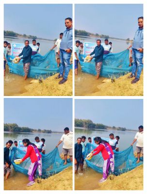 मछली पालन विभाग द्वारा विभिन्न एनीकट्स में मत्स्य बीज का संचयन,मत्स्य बीज संचयन से स्वरोजगार और पोषण को मिलेगा बढ़ावा