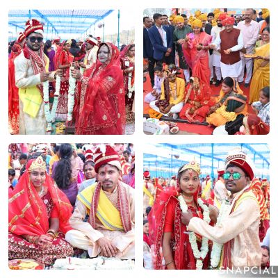 ऐतिहासिक दिनः मुख्यमंत्री कन्या विवाह योजना के तहत एक साथ प्रदेश भर में 6414 जोड़े बंधे परिणय सूत्र में - रायगढ़ में 190 जोड़ों का हुआ भव्य सामूहिक विवाह, मुख्यमंत्री ने दिया आशीर्वाद