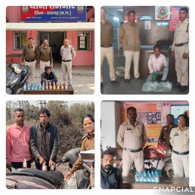नशे के अवैध कारोबार पर रायगढ़ पुलिस का बड़ा प्रहार &mdash; जिलेभर में विशेष अभियान से मचा हड़कंप, अवैध शराब बिक्री, परिवहन और गांजा तस्करी पर कसी शिकंजा