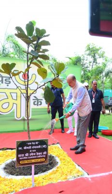 राज्यपाल ने &lsquo;एक पेड़ मां के नाम&rsquo; अभियान के तहत कलेक्टोरेट परिसर में लगाया बादाम का पौधा ,कहा-प्रकृति संरक्षण और स्वस्थ जीवनशैली ही सुरक्षित भविष्य की कुंजी