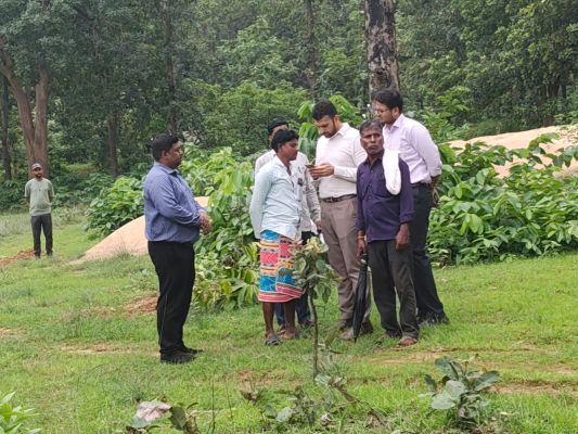 शत-प्रतिशत एवं त्रुटिरहित ई-गिरदावरी के लिए कलेक्टर ने किया खरसिया के गांवों का मैदानी निरीक्षण